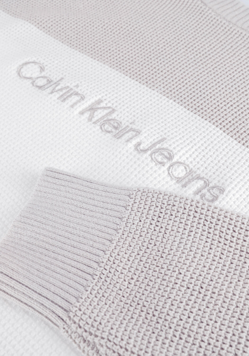 Sand CALVIN KLEIN Pullover TEXTURED BLOCKING SWEATER - large