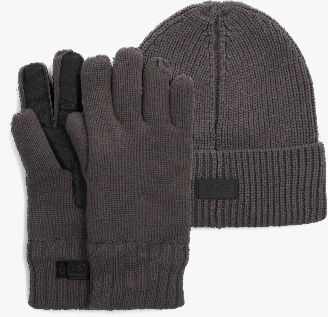 graue ugg handschuhe knit beanie with glove set