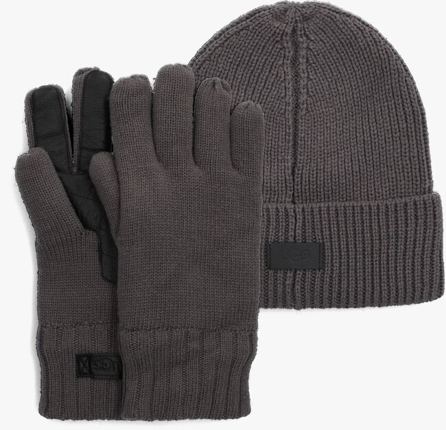 Graue UGG Handschuhe KNIT BEANIE WITH GLOVE SET - large