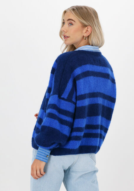 Blaue LEON & HARPER Strickjacke NIGNA MMP01 PLAIN - large