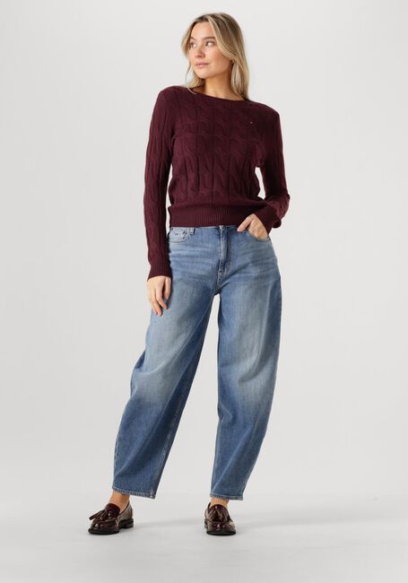 Bordeaux TOMMY HILFIGER Pullover SOFT WOOL CABLE C-NK LS SWT - large