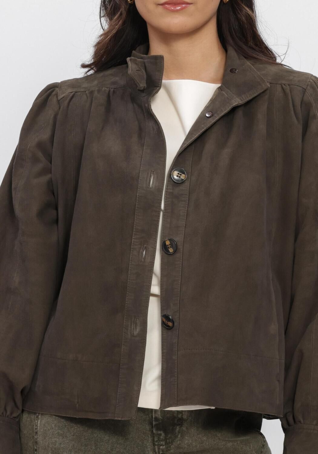 Schwarze SECOND FEMALE Jack ZONIE SUEDE JACKET - large