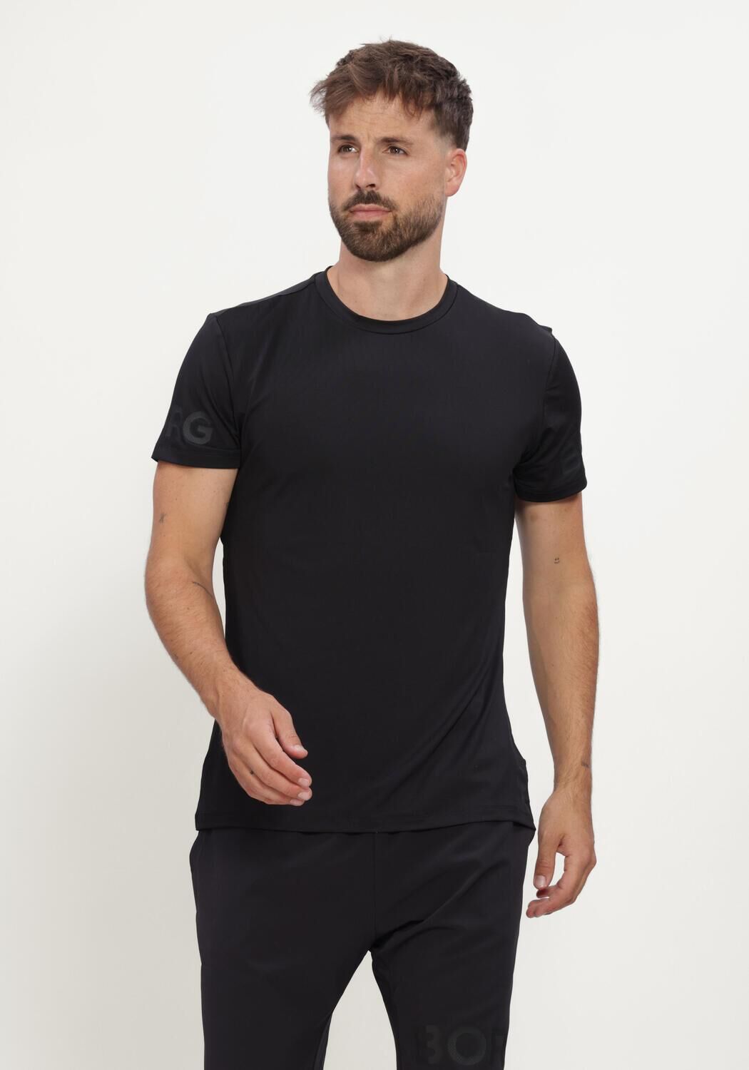 Schwarze BJORN BORG Polos & T-Shirts BORG T-SHIRT - large