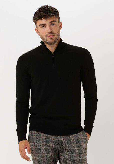 Schwarze PROFUOMO Rollkragenpullover PULLOVER HALFZIP - large