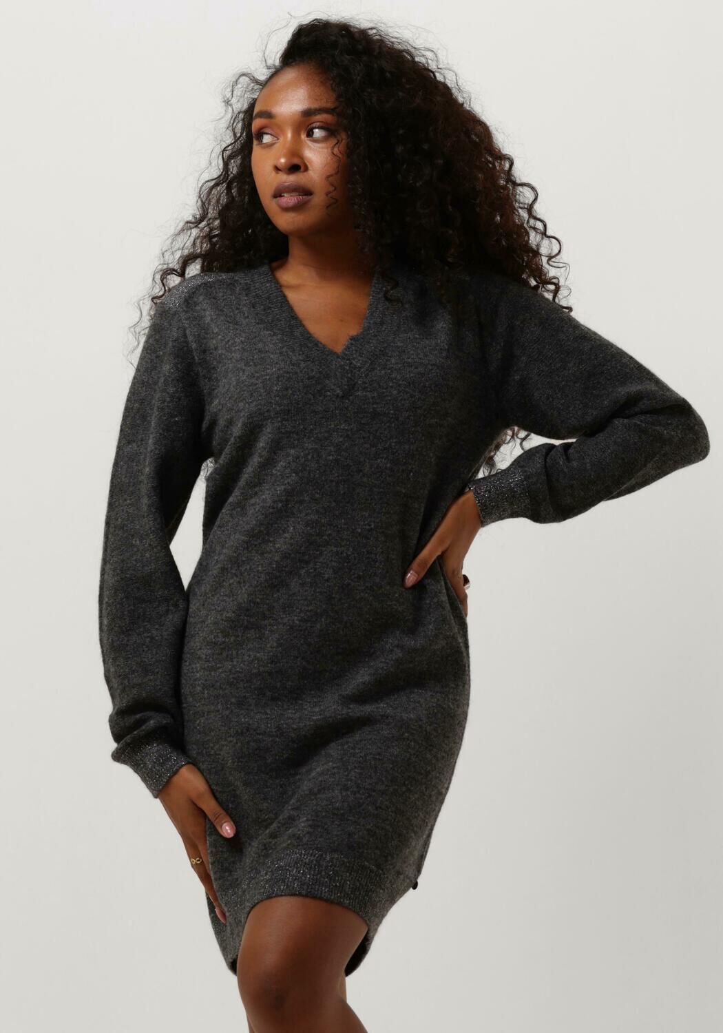 V neck knitted dress discount