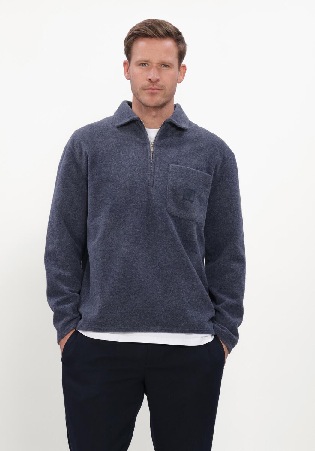 Dunkelblau THE GOODPEOPLE Pullover LEO - large