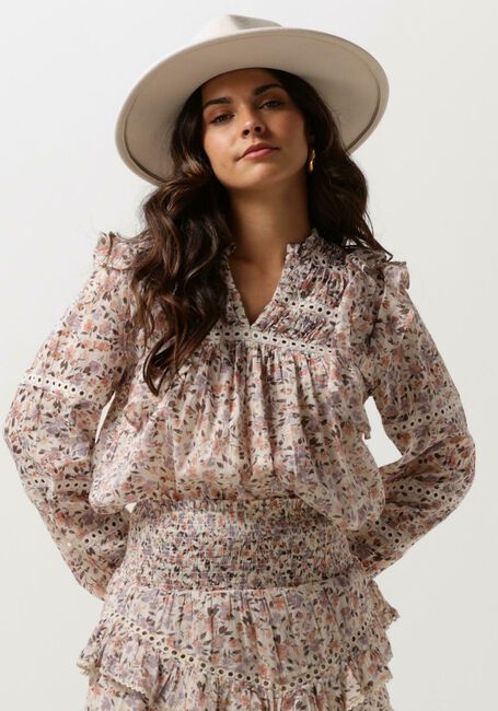 Beige NEO NOIR Blusen AURIKA SOFT FLOWER BLOUSE - large