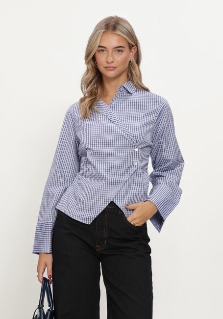Blaue NEO NOIR Blusen FENLI CHECK SHIRT - large