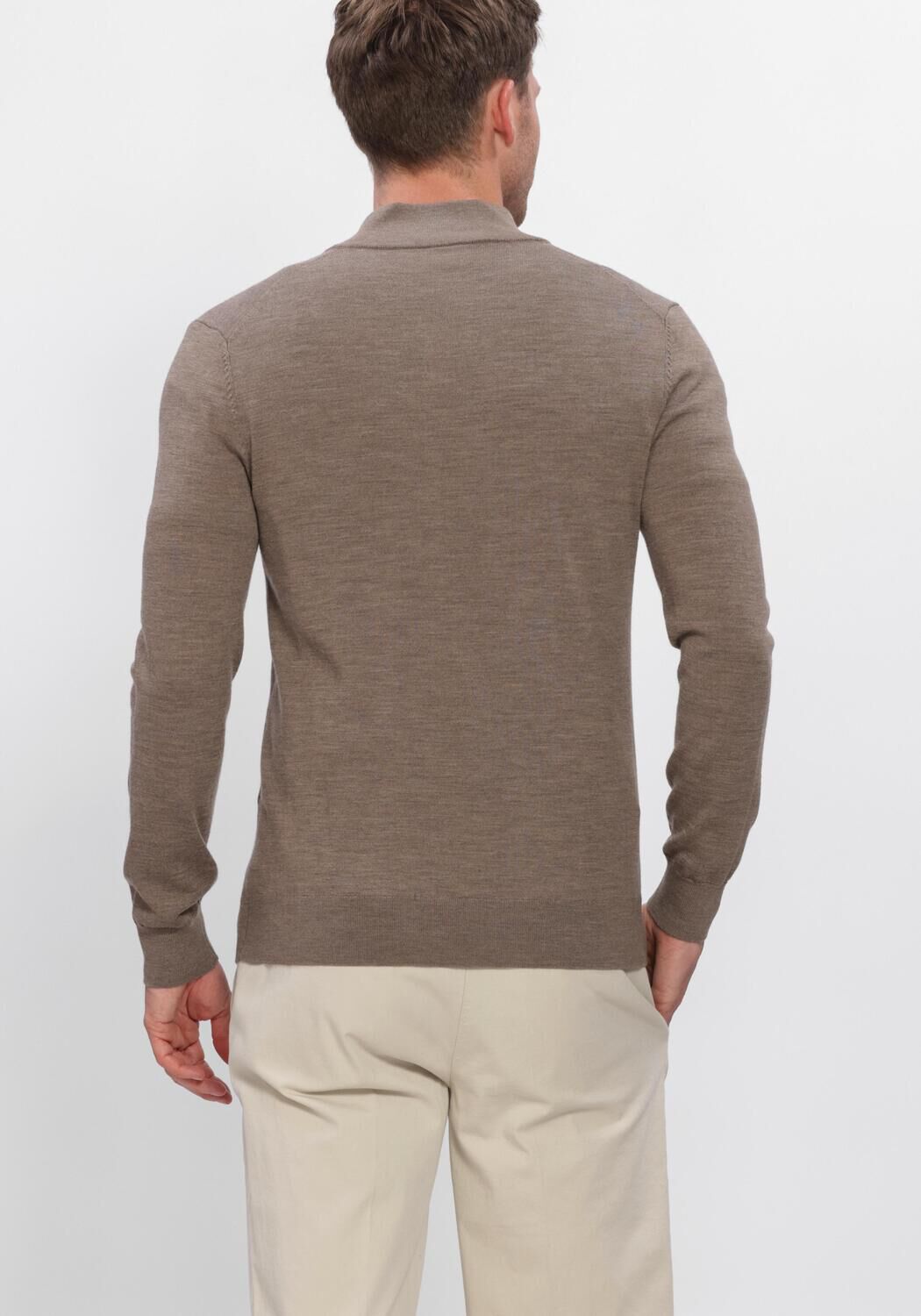 Taupe PROFUOMO Pullover PULLOVER HALF ZIP EXTRAFINE MERINO - large