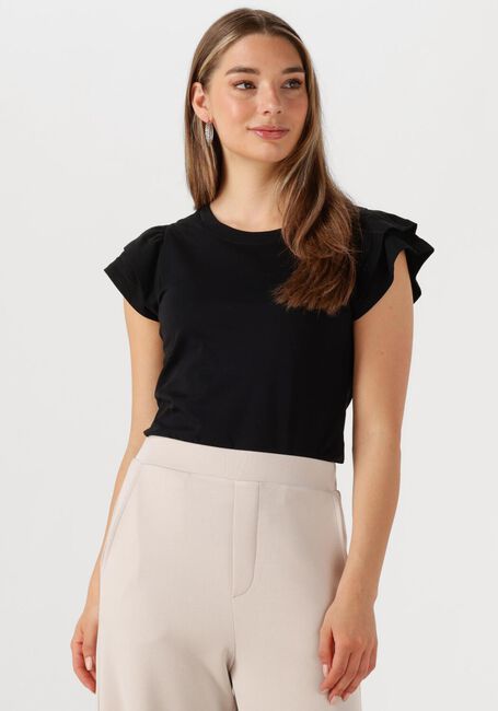 Schwarze SELECTED FEMME T-shirt SLFCAMILA SS RUFFLE TEE - large