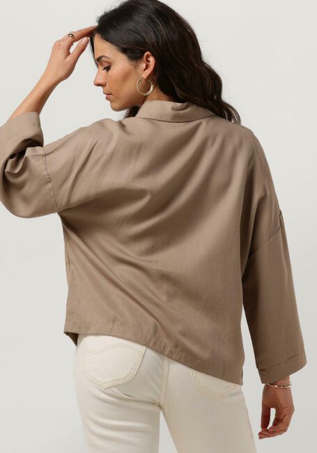 Braune OBJECT Blusen OBJTILDA BOXY SHIRT - large