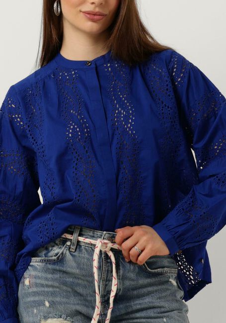 Blaue SCOTCH & SODA Blusen SHIRT WITH BROIDERIE ANGLAISE - large