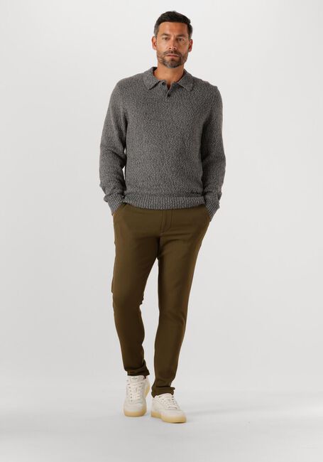Graue LES DEUX Pullover BILLY MOULINE KNITTED POLO - large
