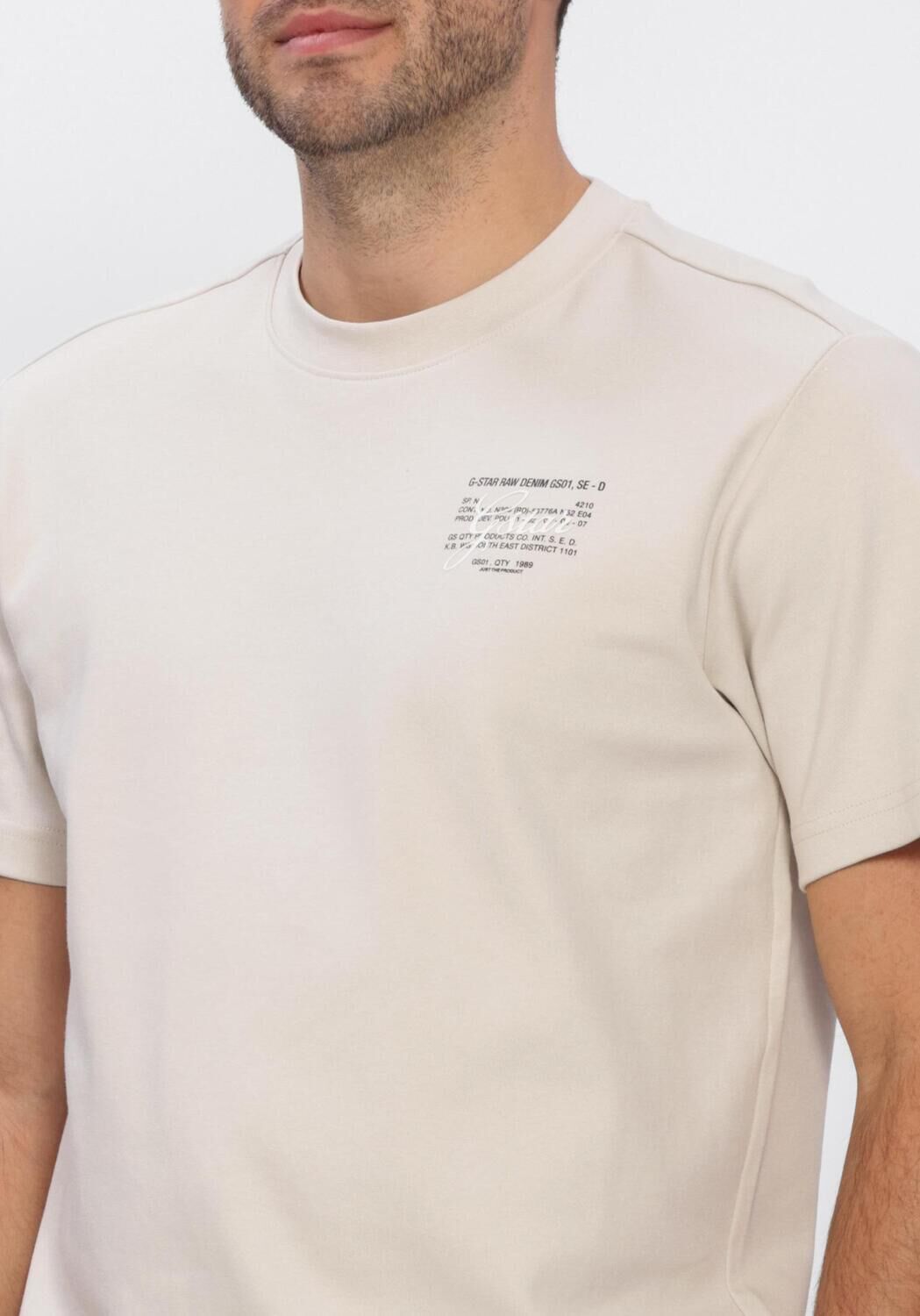 Ecru G-STAR RAW T-shirt SCRIPT GR R T - large