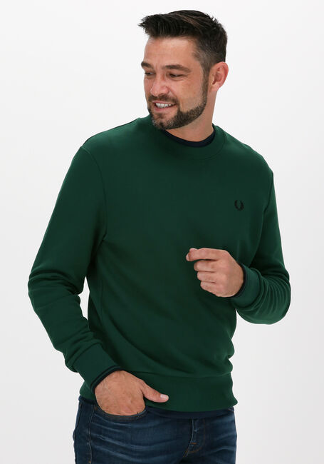 Grüne FRED PERRY Pullover CREW NECK SWEATSHIRT - large