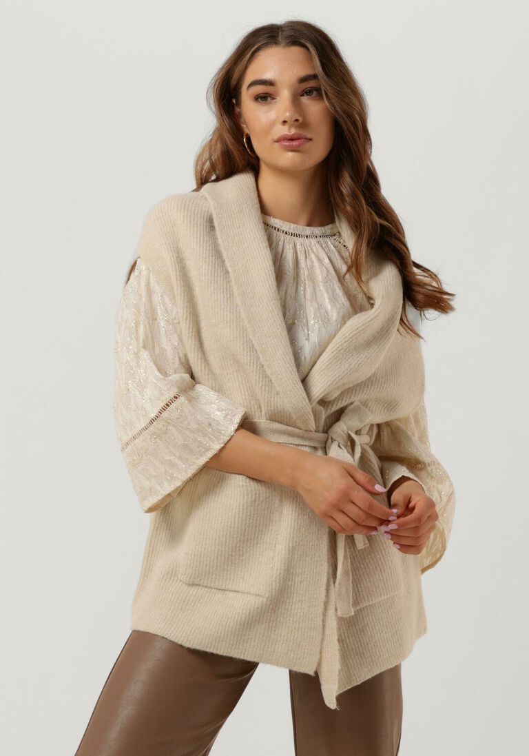 weiße summum gilet sleeveless cardigan cosy shimmer wool knit