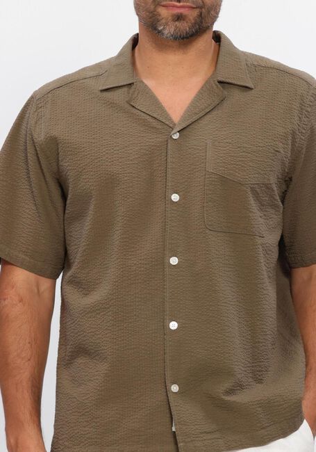 Khaki FOR&Eacute;T Casual-Oberhemd PEER SEERSUCKER REGULAR SS SHIRT - large