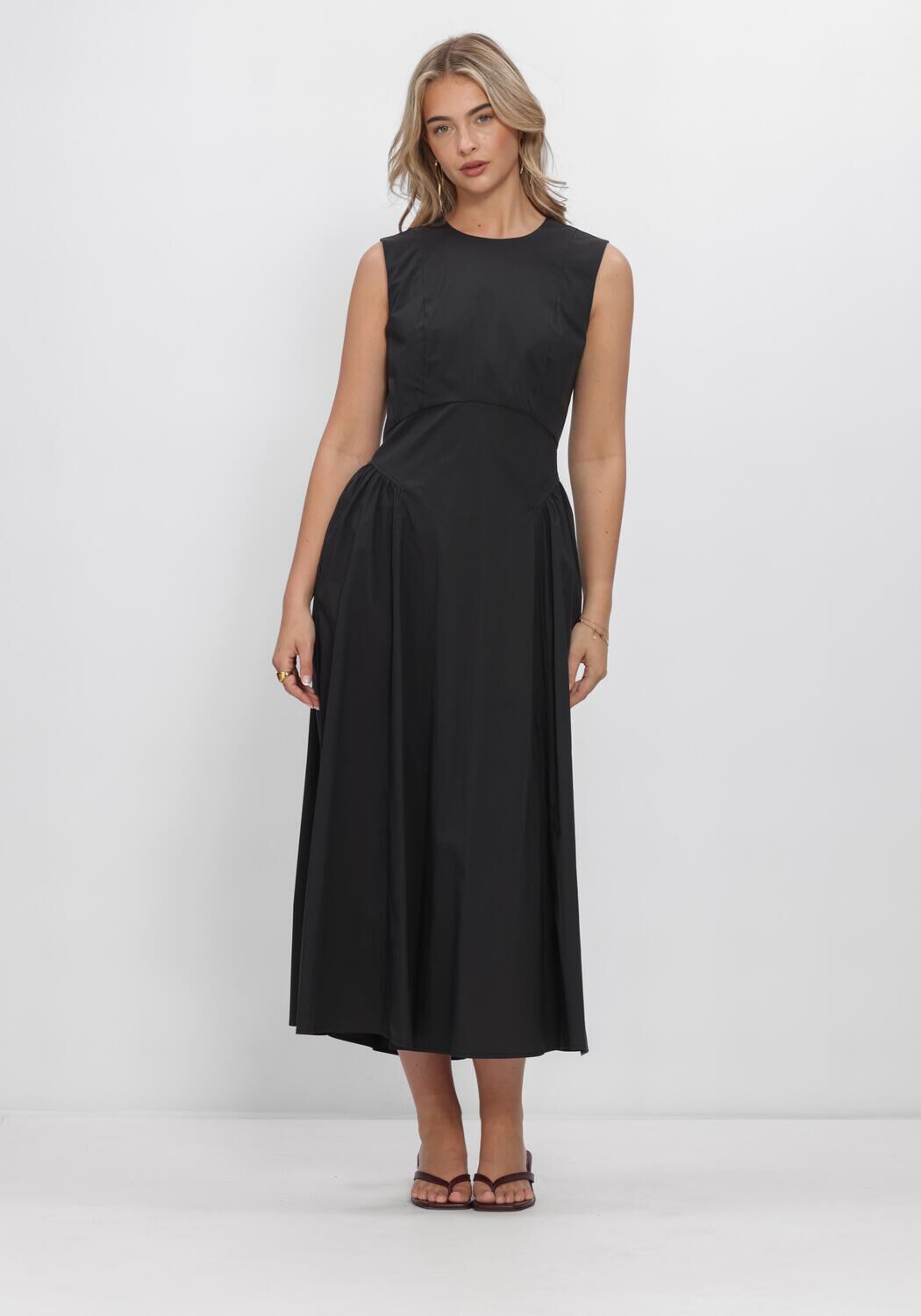 Schwarze COPENHAGEN MUSE Midikleid CMPOPPI-DRESS - large