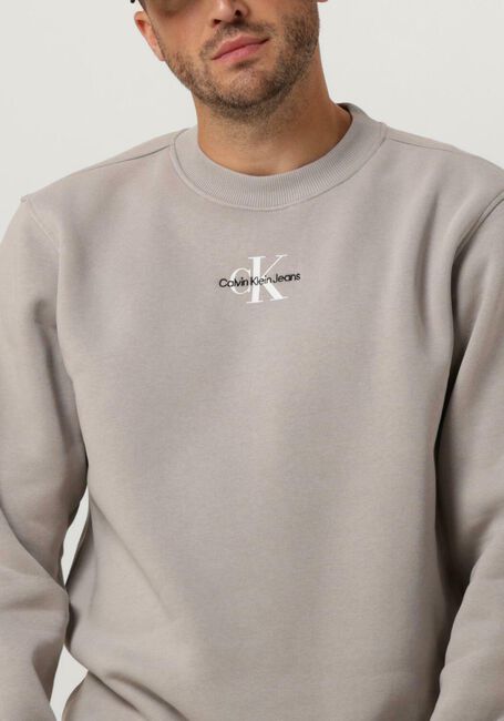 Graue CALVIN KLEIN Pullover MONOLOGO CREW NECK - large