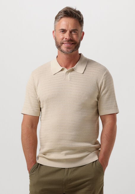 Sand SELECTED HOMME Polo-Shirt SLHOWEN SS KNIT POLO B - large