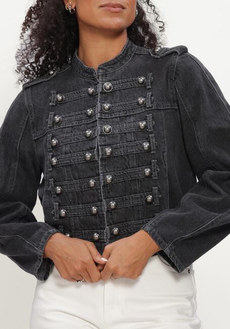 Schwarze Y.A.S. Jeansjacke YASNAPO LS WOOL JACKET - large