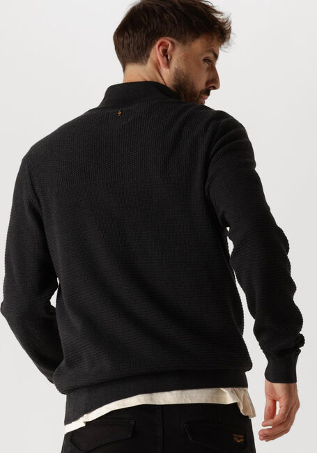 Schwarze PME LEGEND Pullover HALF ZIP COLLAR COTTON MOULINE - large