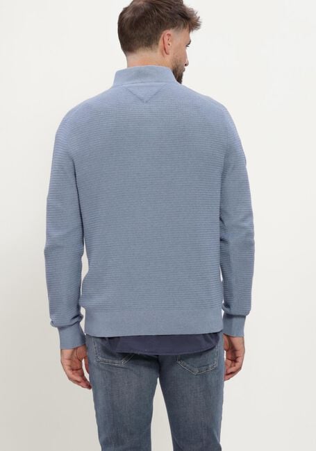 Hellblau TOMMY HILFIGER Pullover PIMA CTN CASH STRUCTURE ZIP MOCK - large