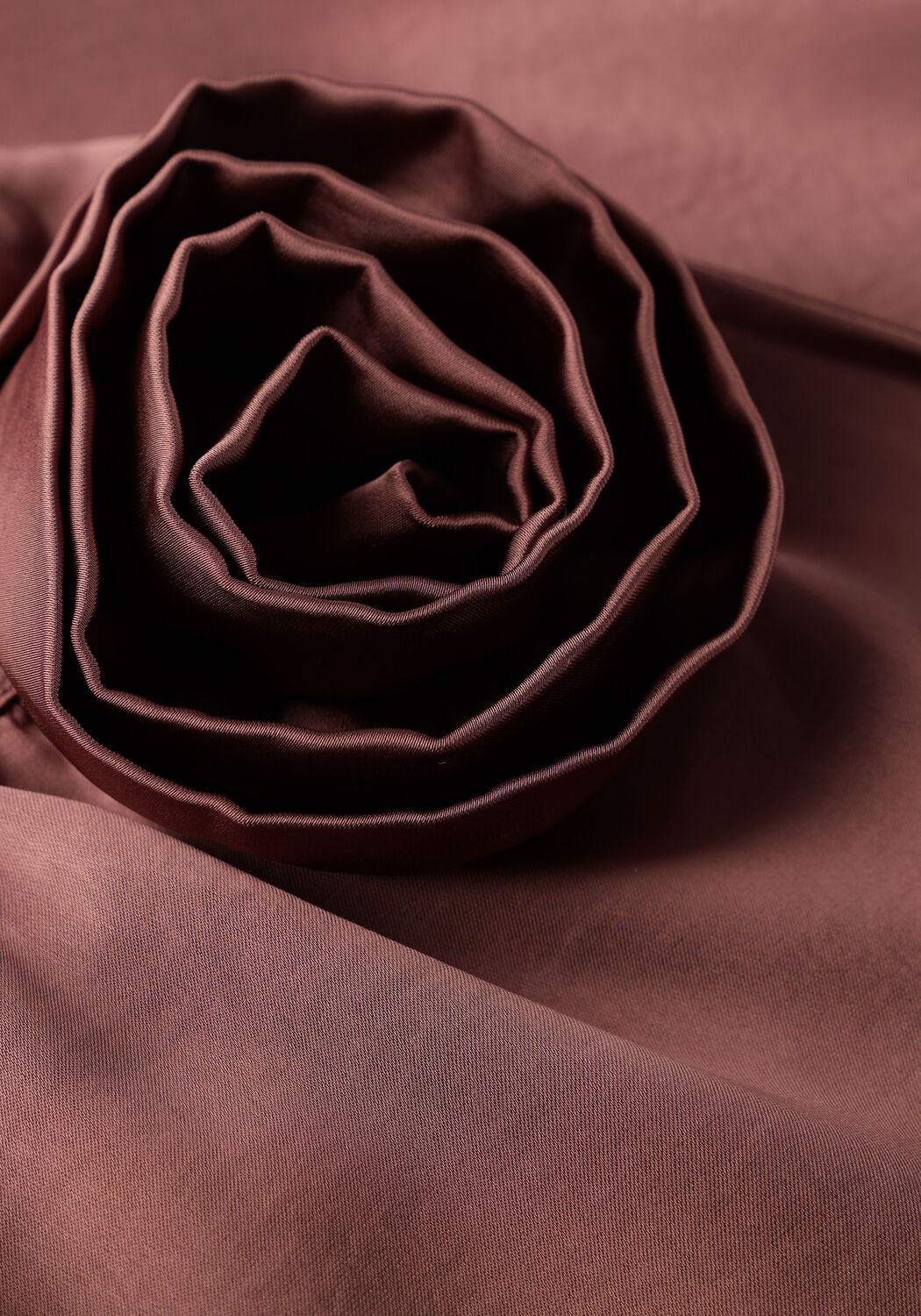 Taupe NEO NOIR Top ROSETTE HEAVY SATEEN TOP - large