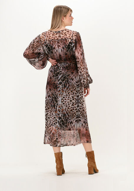 Braune SUMMUM Midikleid DRESS FEATHERS - large