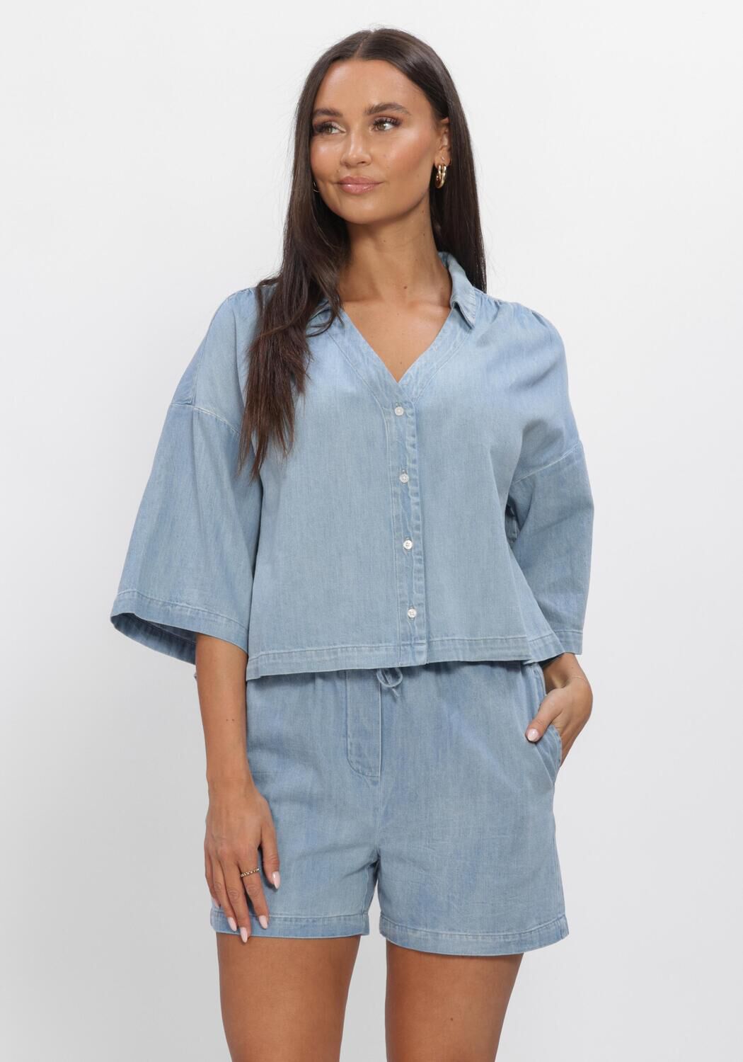 Blaue MODSTR&Ouml;M Blusen ALVARMD SHIRT - large