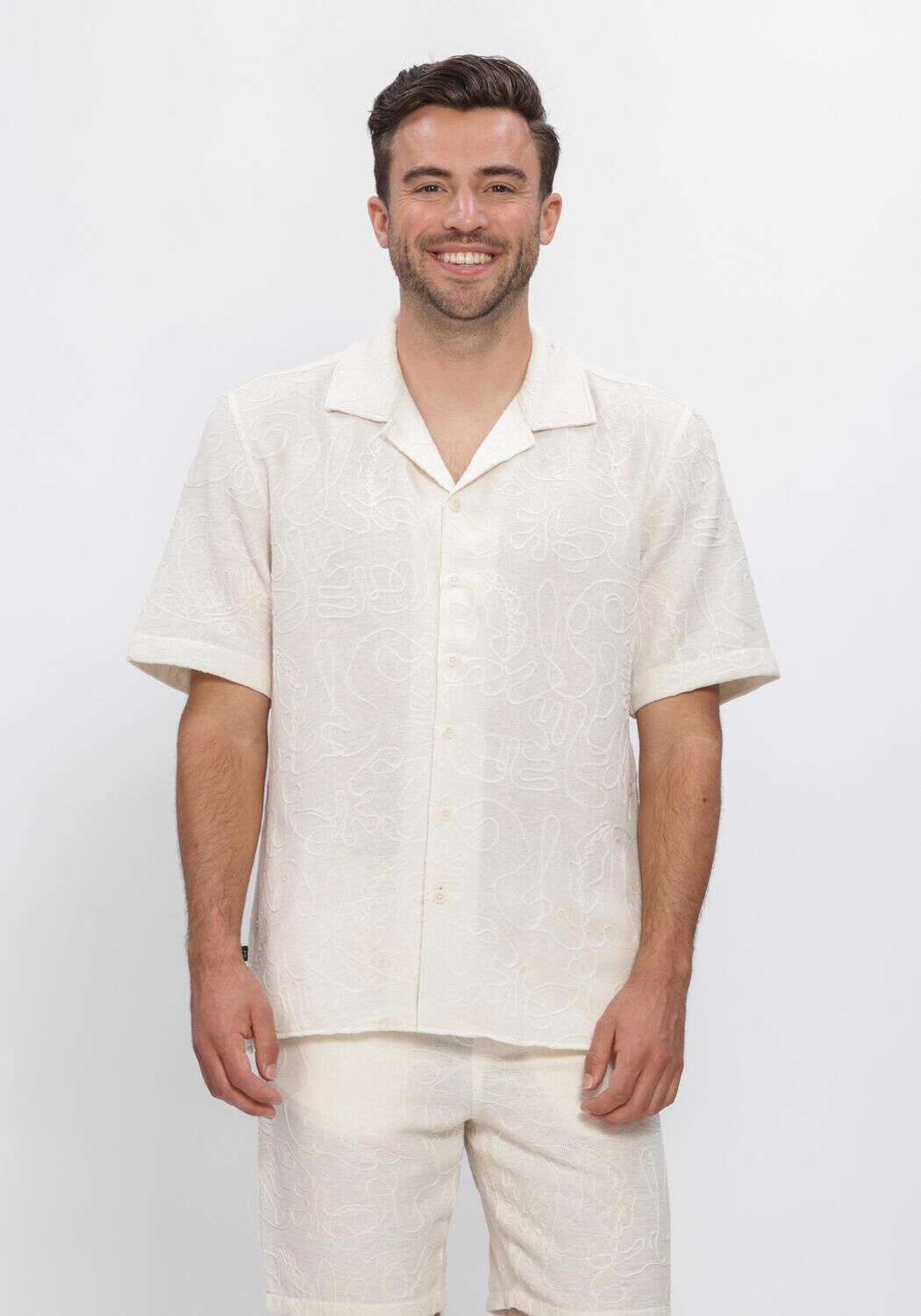 Wei&szlig;e BUTCHER OF BLUE Casual-Oberhemd ALEX RESORT EMBRO SHIRT SS - large