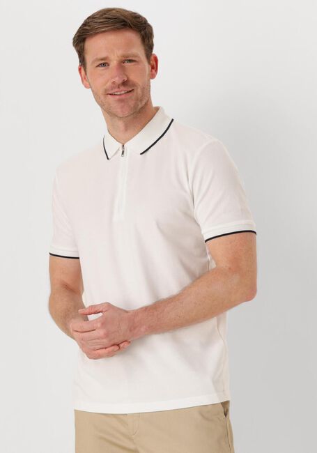 Weiße SELECTED HOMME Polo-Shirt SLHFAVE SPORT ZIP SS POLO NOOS - large
