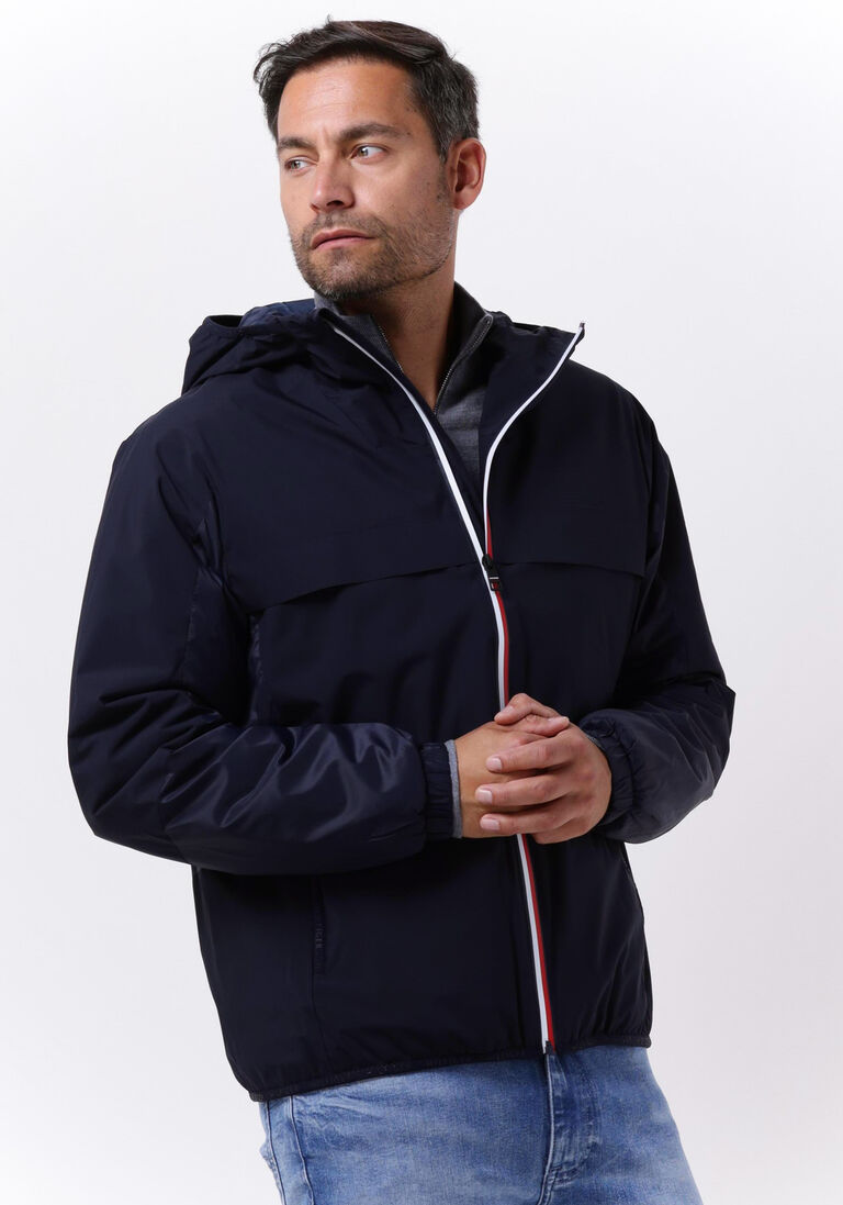 dunkelblau tommy hilfiger regenjacke tech hooded rwb zip jacket