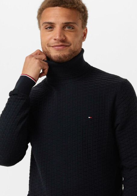 Dunkelblau TOMMY HILFIGER Rollkragenpullover EXAGGERATED STRUCTURE ROLL NECK - large