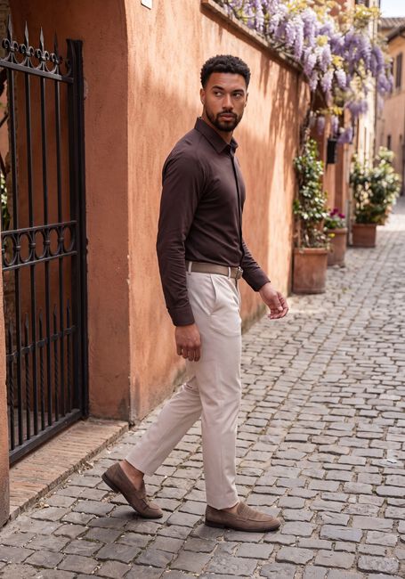 Braune DESOTO Casual-Oberhemd CASUAL KENT - large