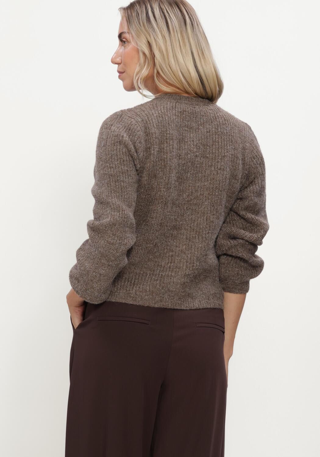Braune MODSTR&Ouml;M Strickjacke CRISMD CARDIGAN - large