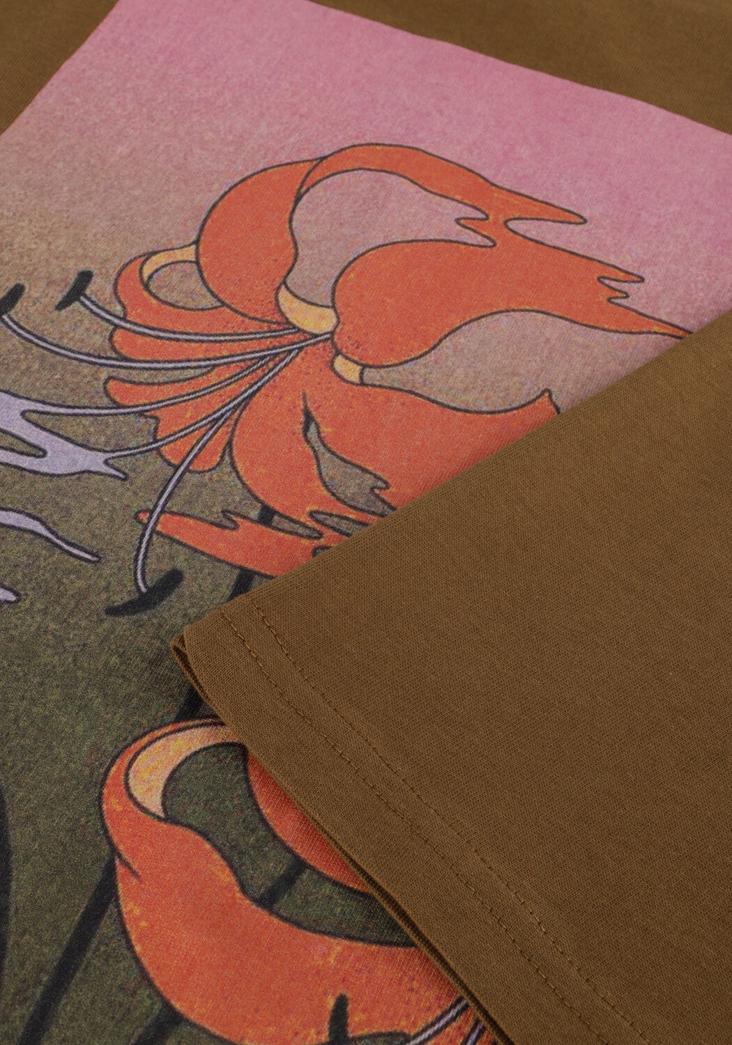 Olive WOODBIRD Polo-Shirt WBBAINE FLOWER TEE - large