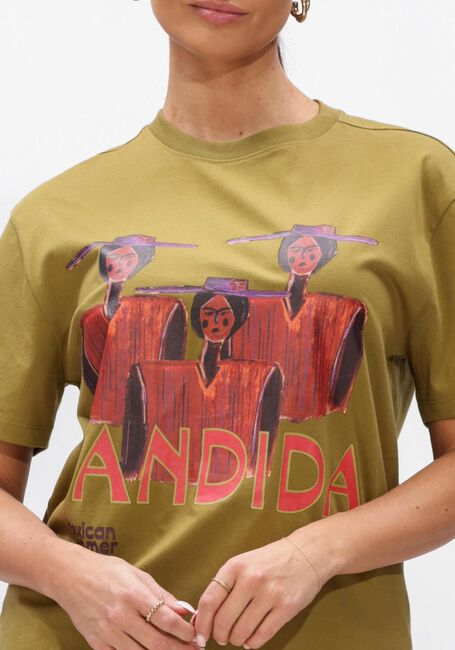 Khaki HARPER & YVE T-shirt BANDIDA-SS - large