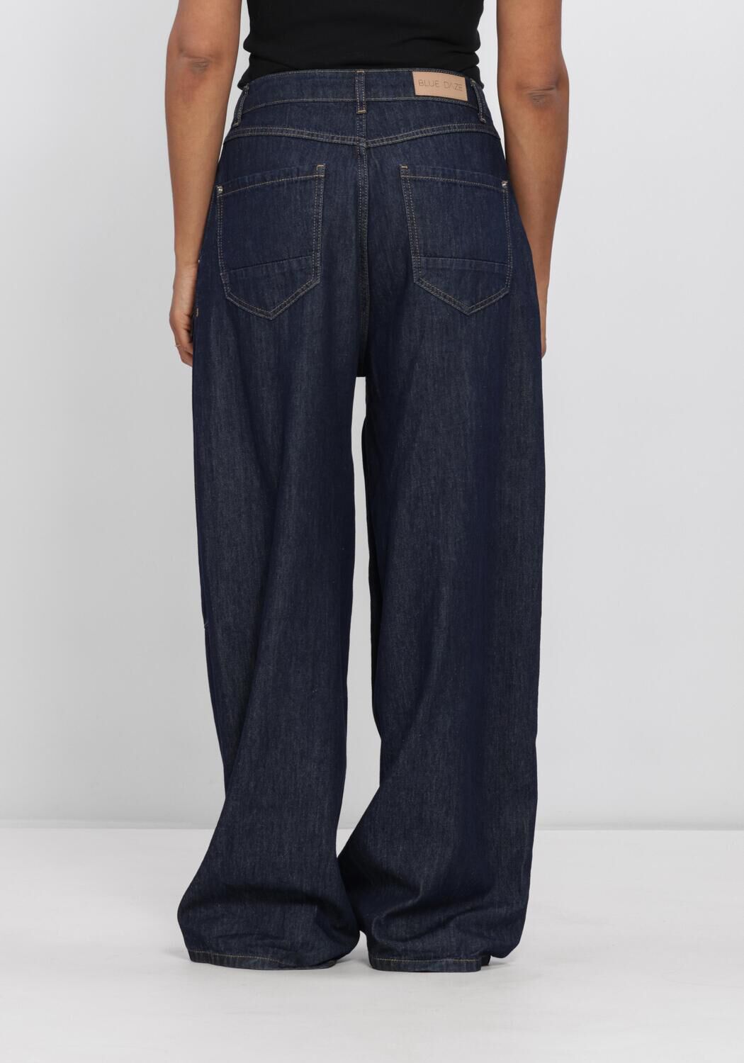 Dunkelblau SUMMUM Weite Hose BALLOON SHAPE LEG LIGHT COTTON TWILL - large