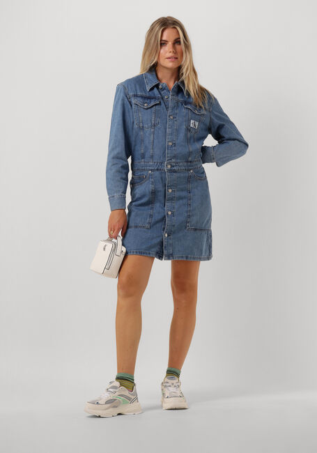 Hellblau CALVIN KLEIN Minikleid TRUCKER DRESS - large