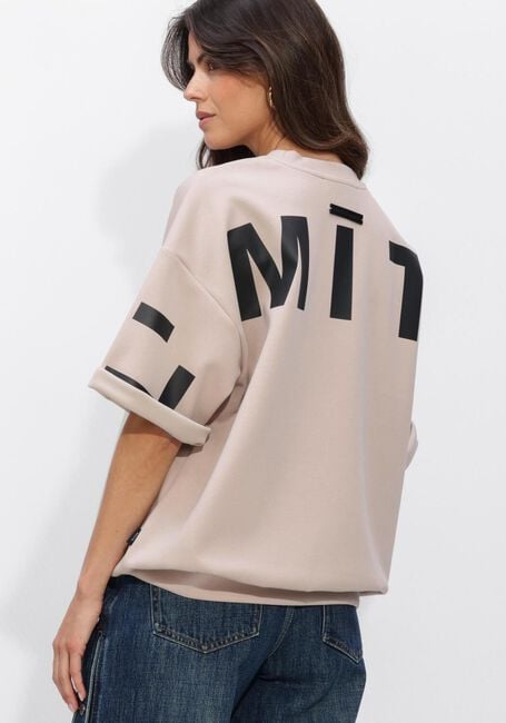 Beige HAUTE L'AMITI&Eacute; Pullover MAXI SPLIT SS LOGO SWEAT - large