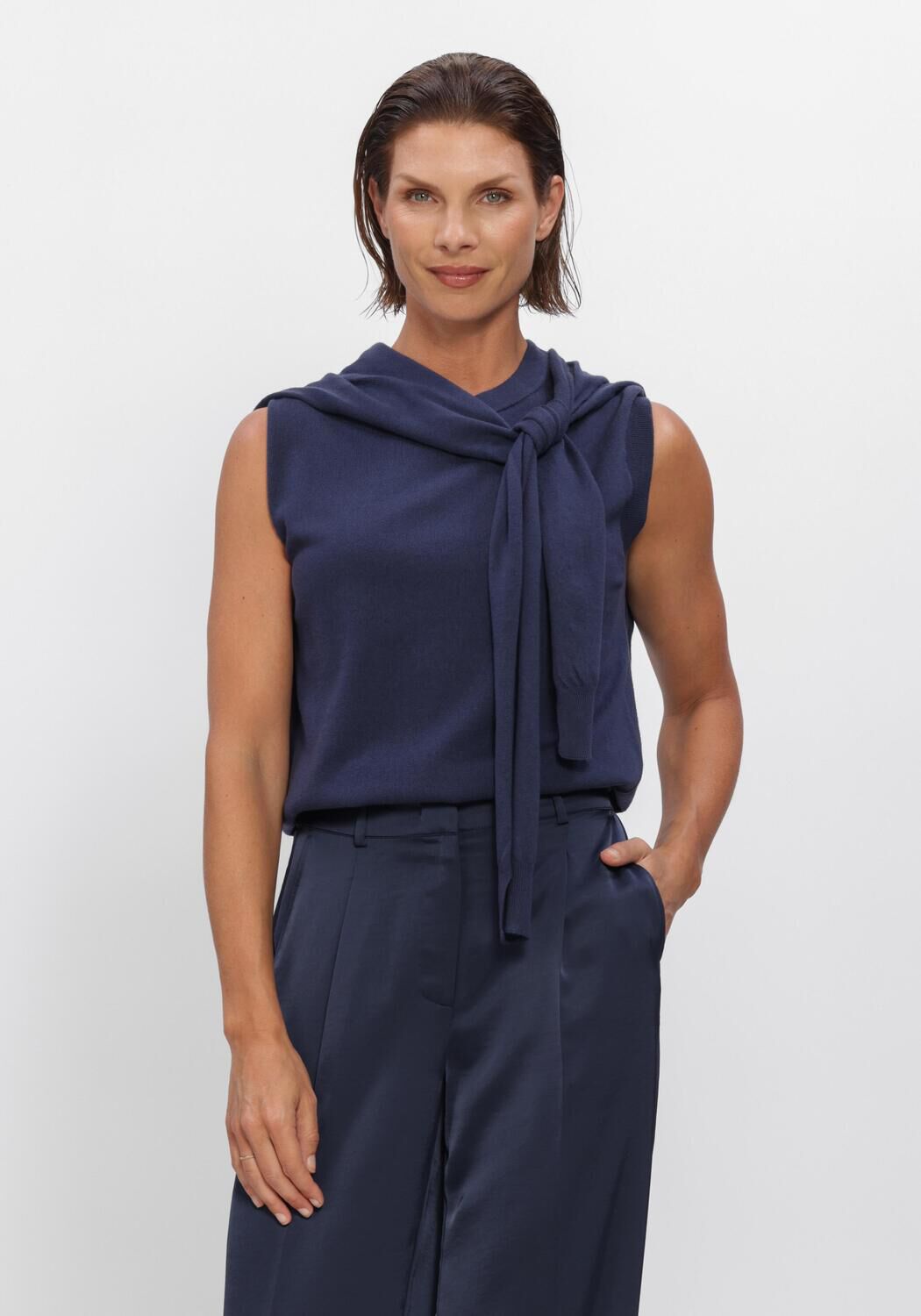Dunkelblau DANTE6 Top FRAYA DOUBLE LAYERED SWEAT - large