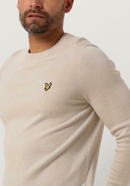 Beige LYLE & SCOTT T-shirt COTTON CREW NECK JUMPER - large