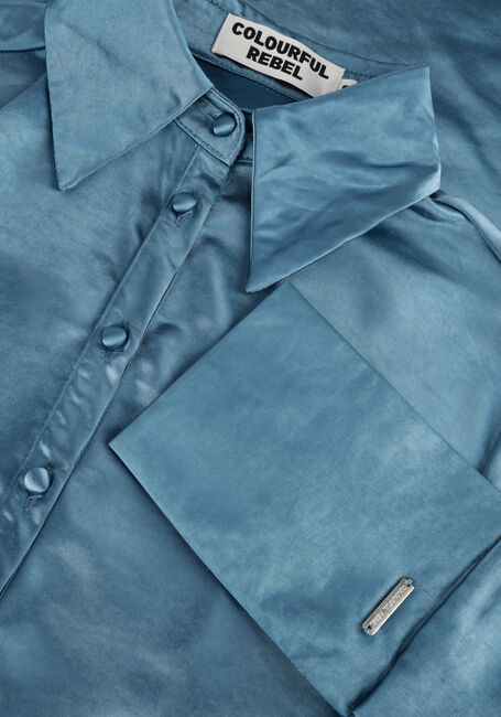 Blaue COLOURFUL REBEL Minikleid METTE SATIN WRAP DRESS - large