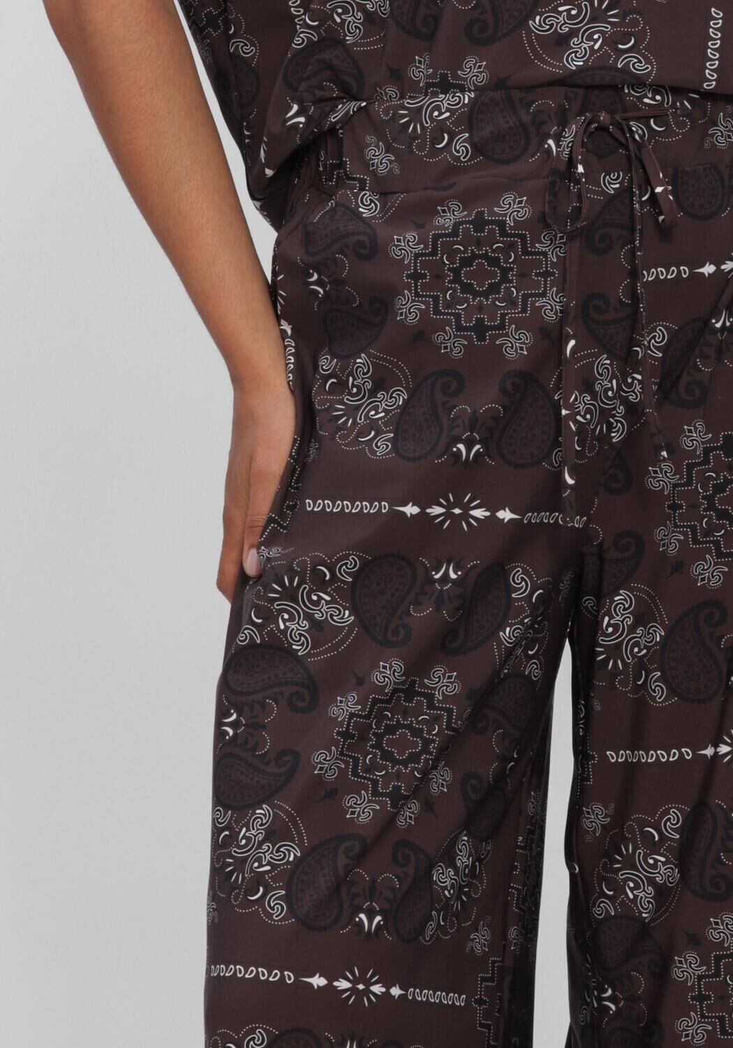 Braune STUDIO ANNELOES Weite Hose Grace paisley trousers - large