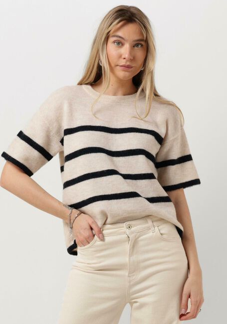 Beige SELECTED FEMME T-shirt SLFMALINE-LILIANA 2/4 KNIT O-NECK - large