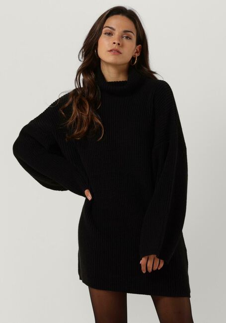 Schwarze ANOTHER LABEL Minikleid MYRA KNITTED PULL L/S - large
