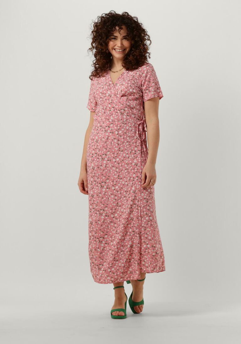 hell-pink object maxikleid objema elise s/s long wrap dress