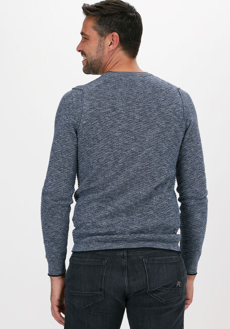 Blaue CAST IRON Pullover R-NECK SLIM FIT COTTON 3 TONE - large