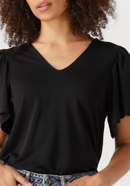 Schwarze MINUS Top RIANNE V-NECK T-SHIRT - large